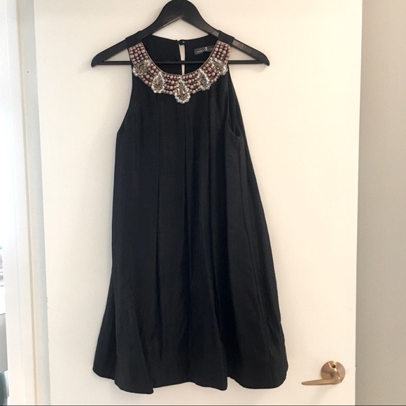 Alexia Admor Dresses & Skirts - Alexia Admor Jewel Black Satin Trapeze Dress